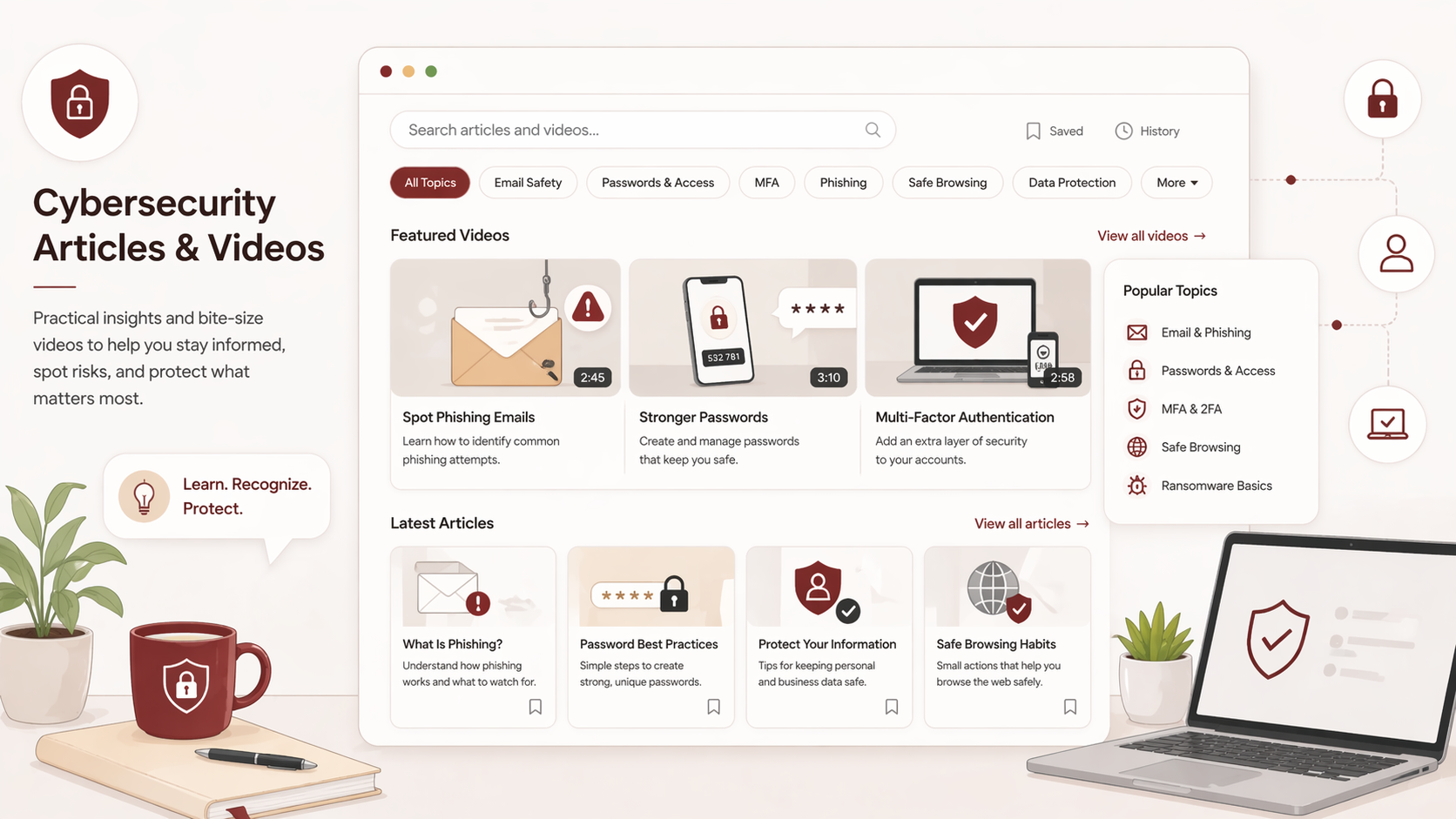 Cybersecurity Articles and Videos illustration